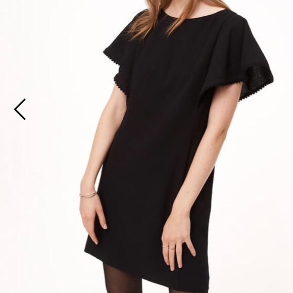 NWT Loft Flutter Sleeve Pom Pom Dress 00P - Picture 2 of 6